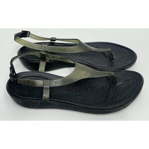 CROCS T Strap Jelly Thong Sandal Slingback Womens Size 9 Really Sexi Slip On